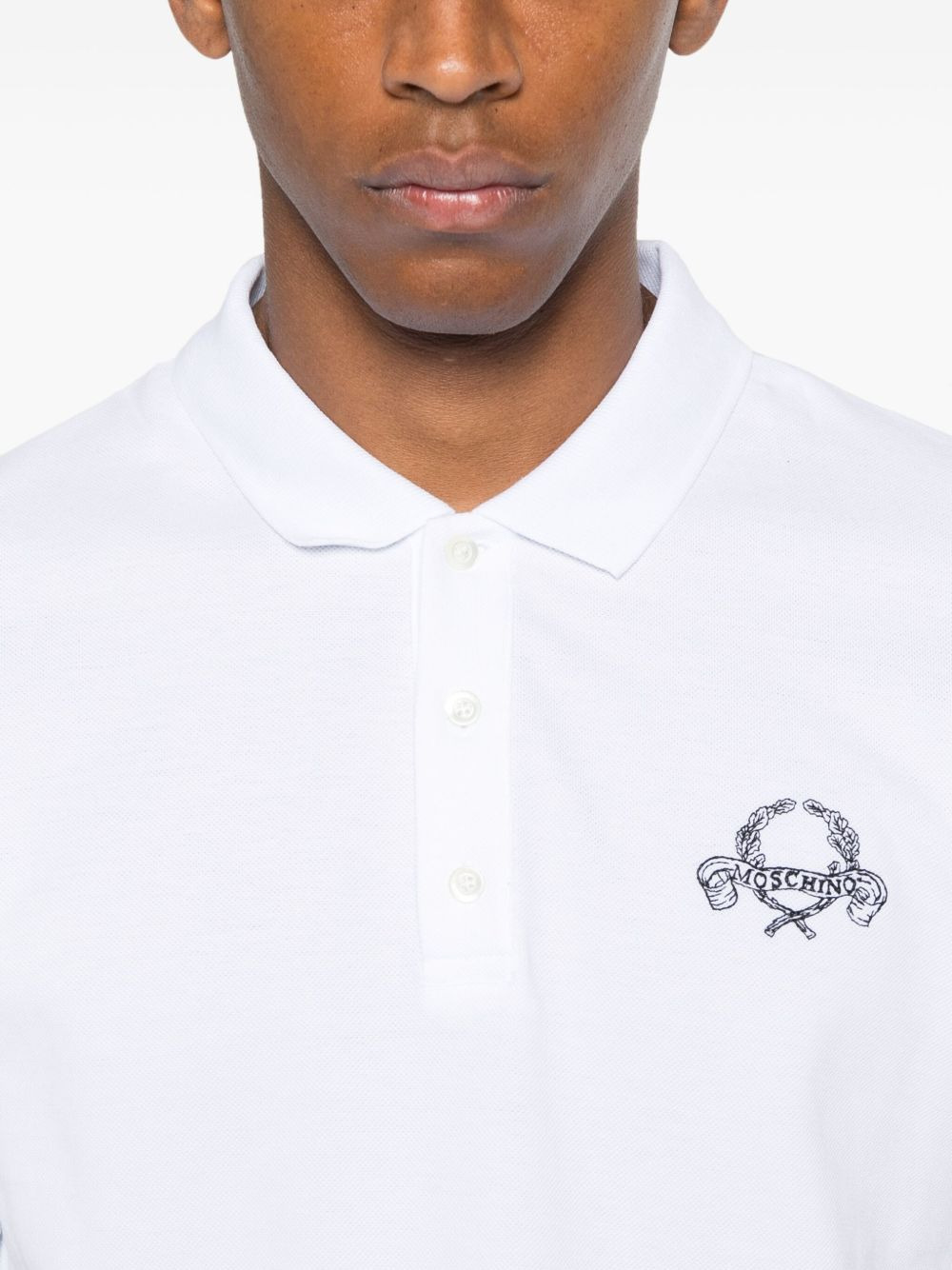 logo-embroidered polo shirt - 4