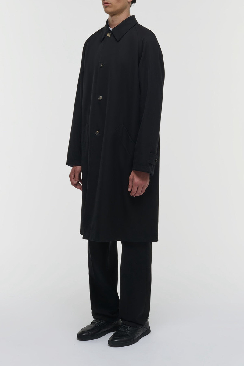 Alain Reversible Coat in Black & Electric Navy Virgin Wool 6
