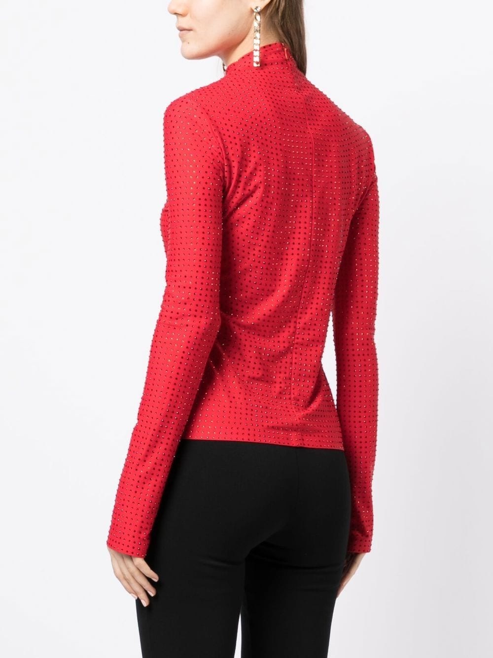 rhinestone-embellished long-sleeved top - 4