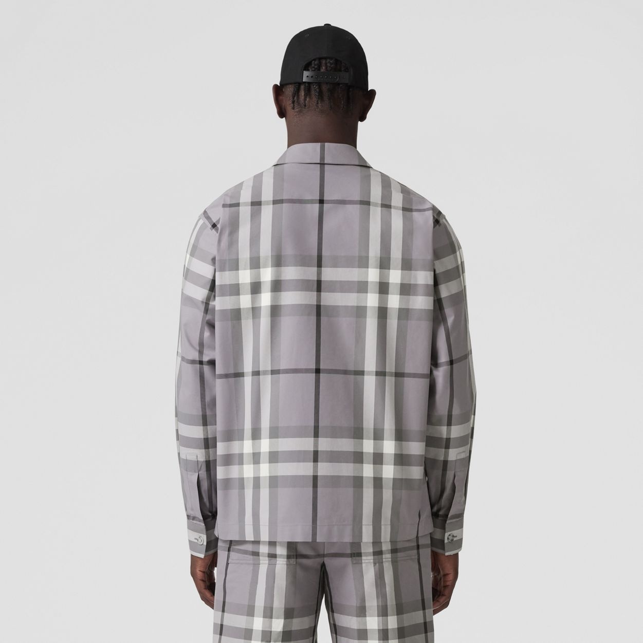 Check Cotton Zip-front Shirt - 4