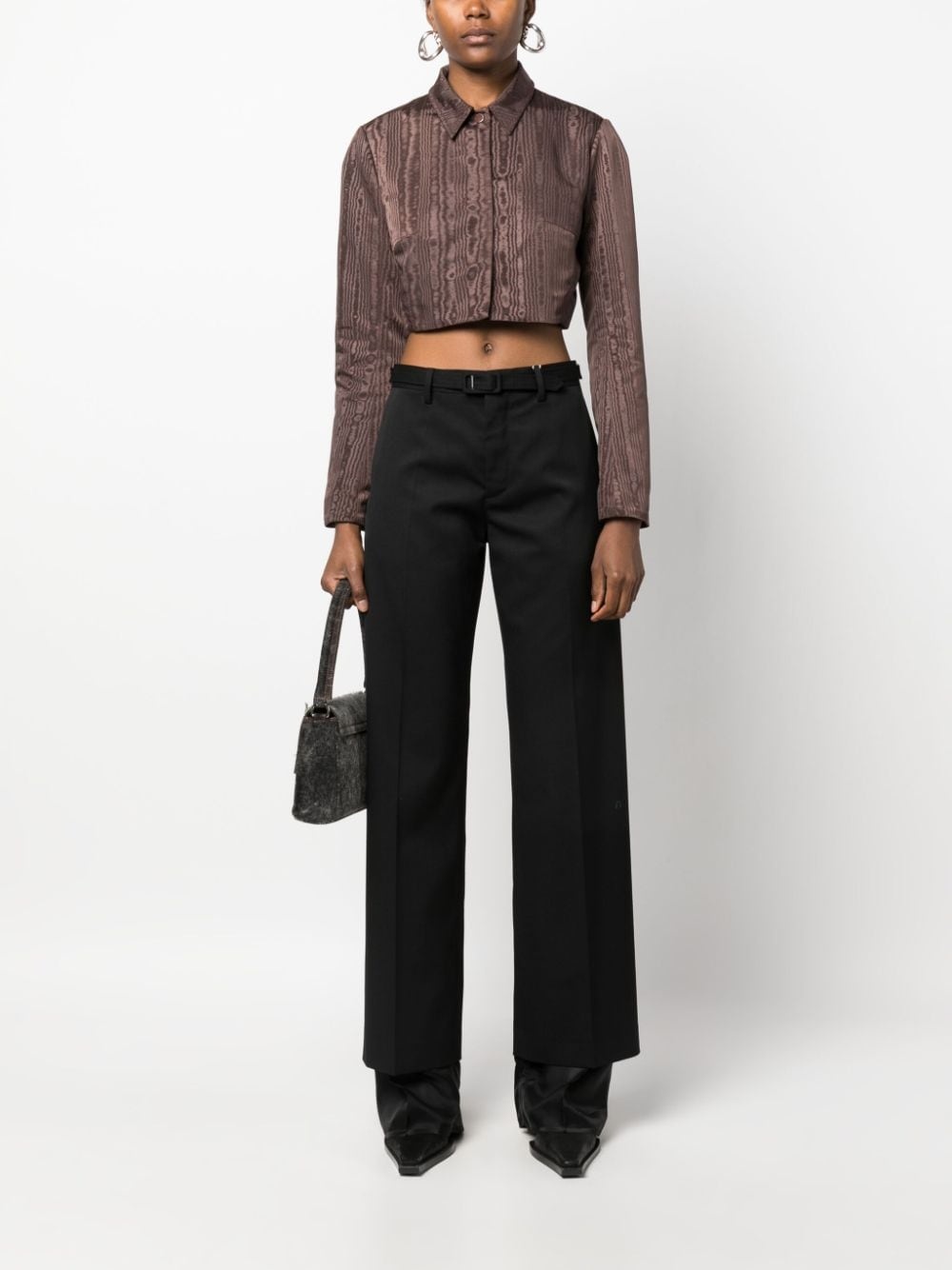 Regenerated moire cropped jacket - 2