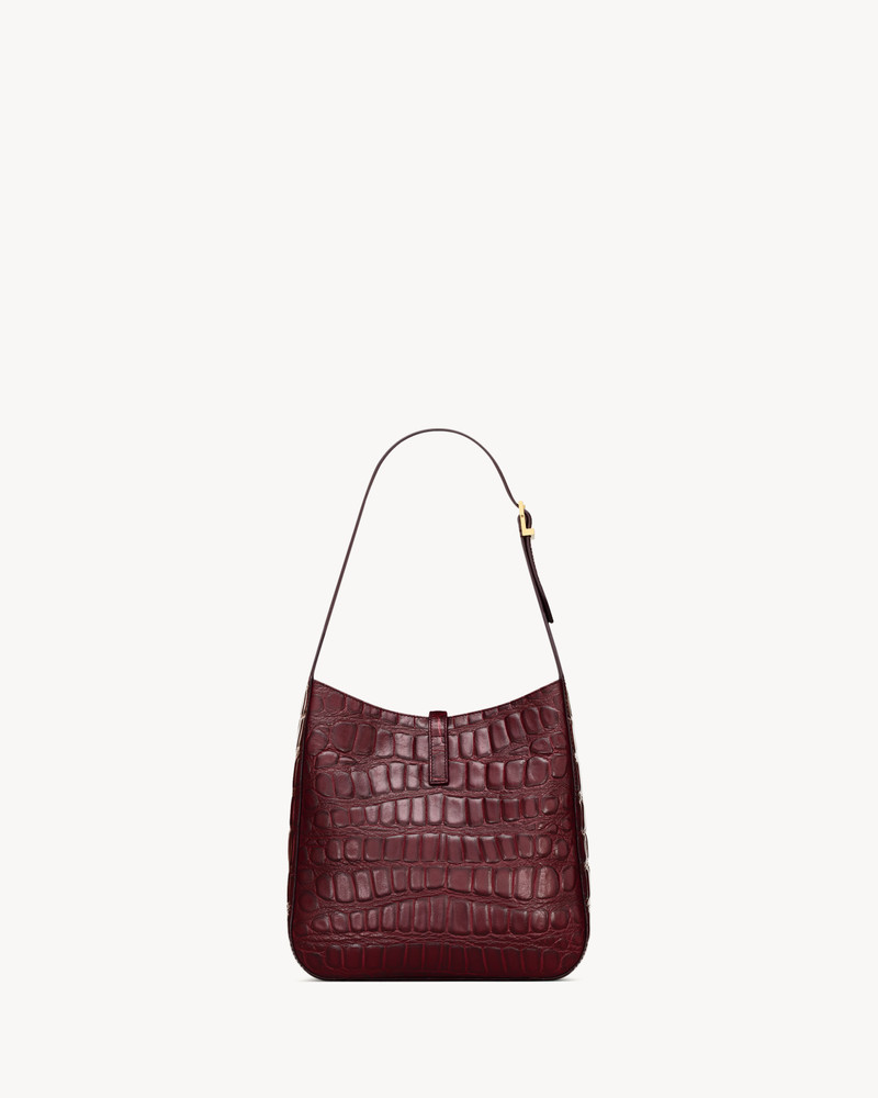 LE 5 À 7 SUPPLE SMALL IN CROCODILE-EMBOSSED LEATHER 3