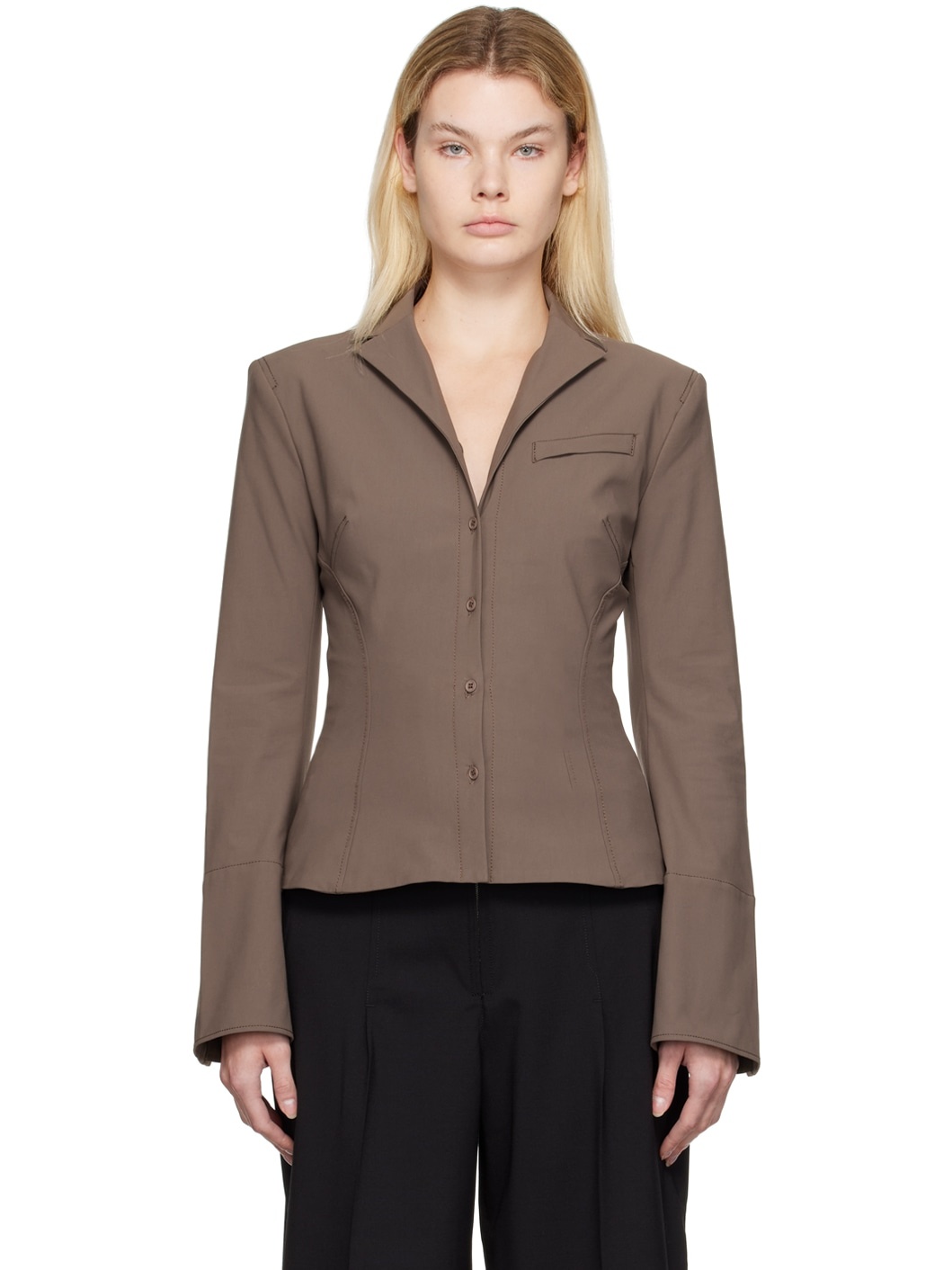Brown Le Papier 'La Veste Crema' Blazer - 1