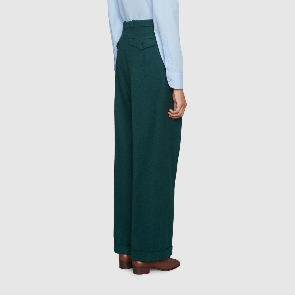 Felted wool wide-leg pant - 4