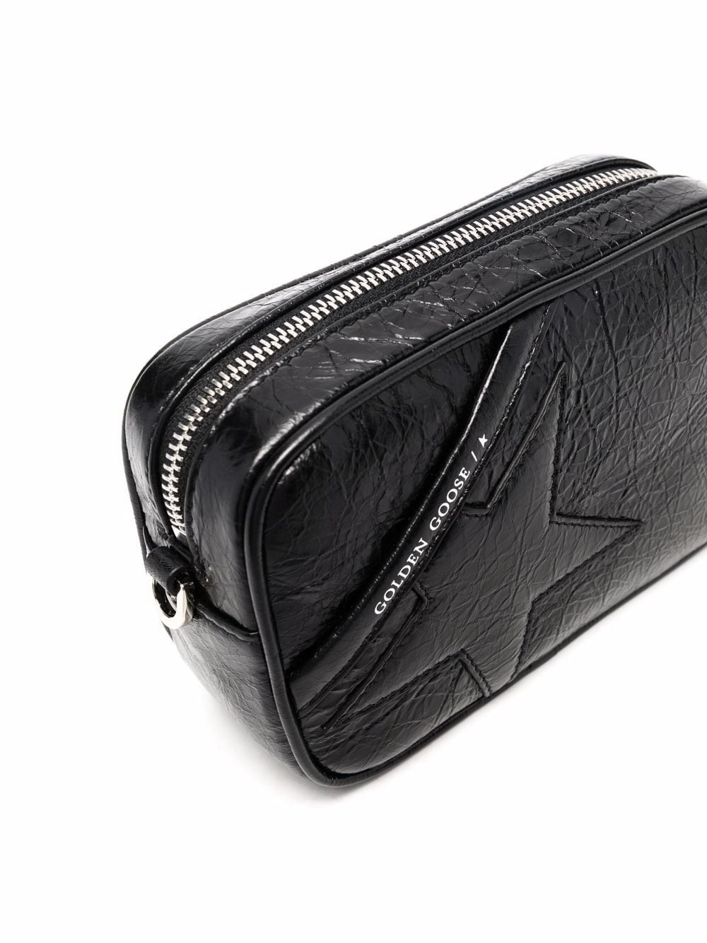 Medium Sally Bag in black leather with buckle and shoulder strap