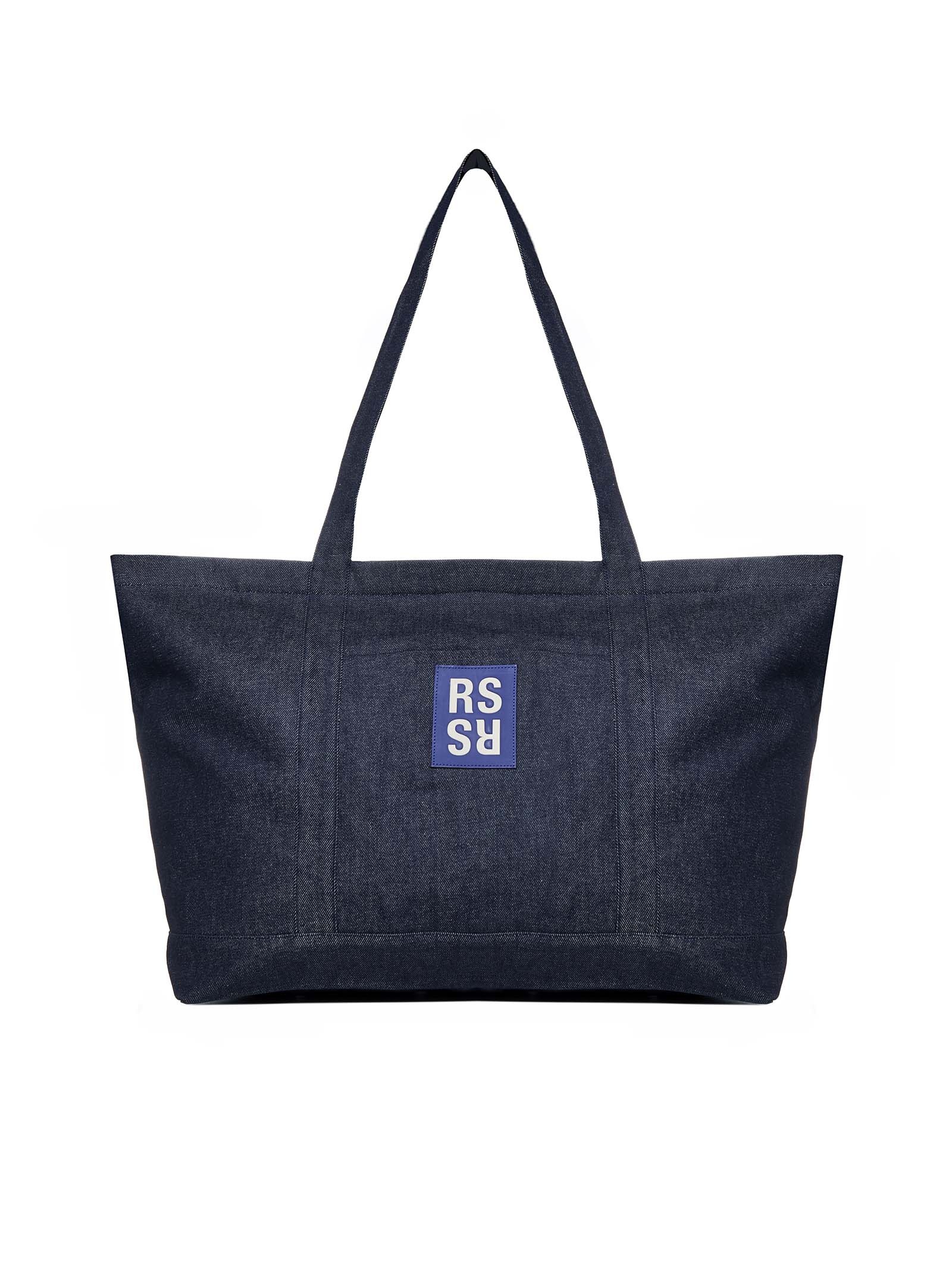 Raf Simons Logo Patch Denim Shopping Bag - 1