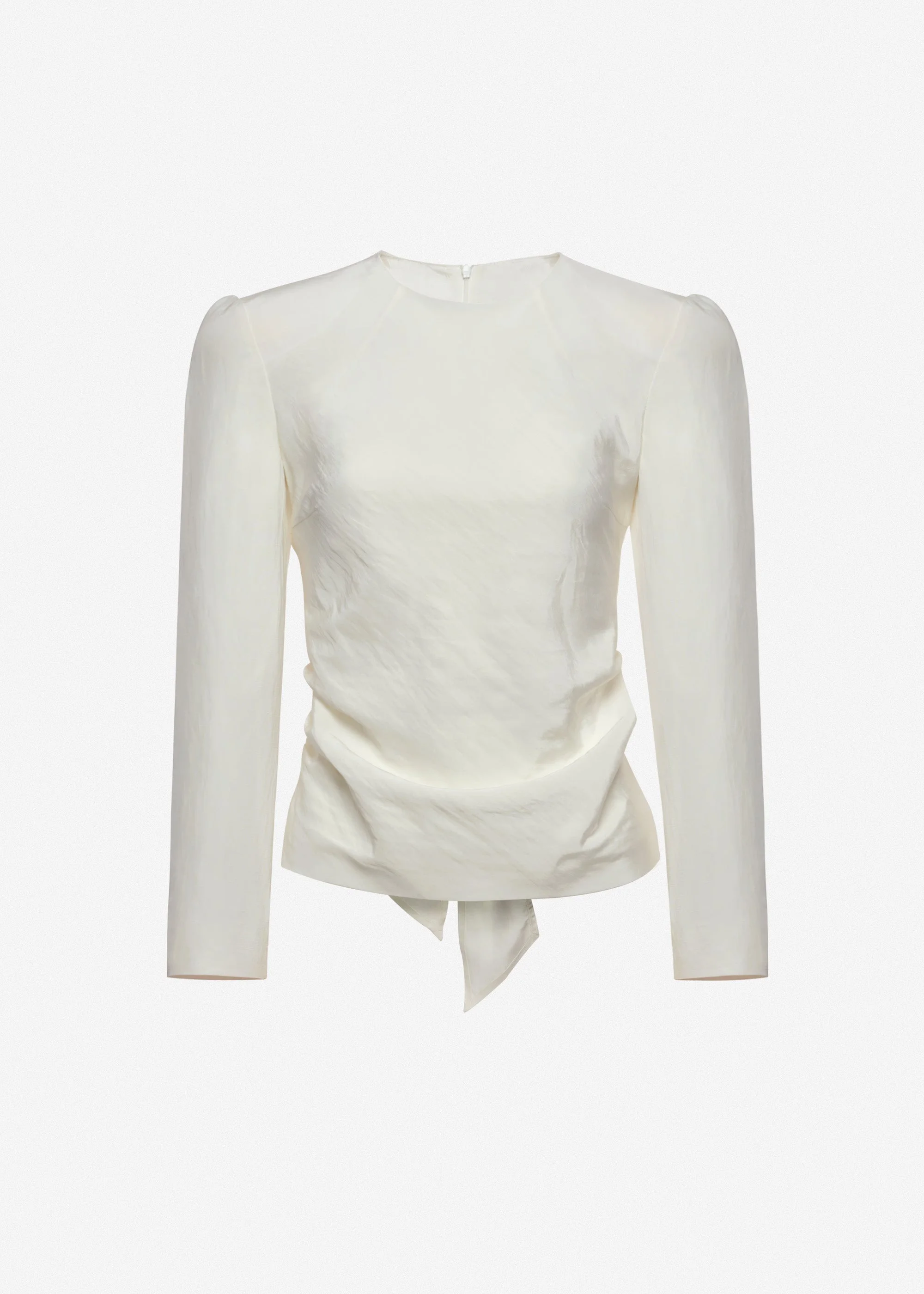 Fitted blouse with back tie detail in white - 1