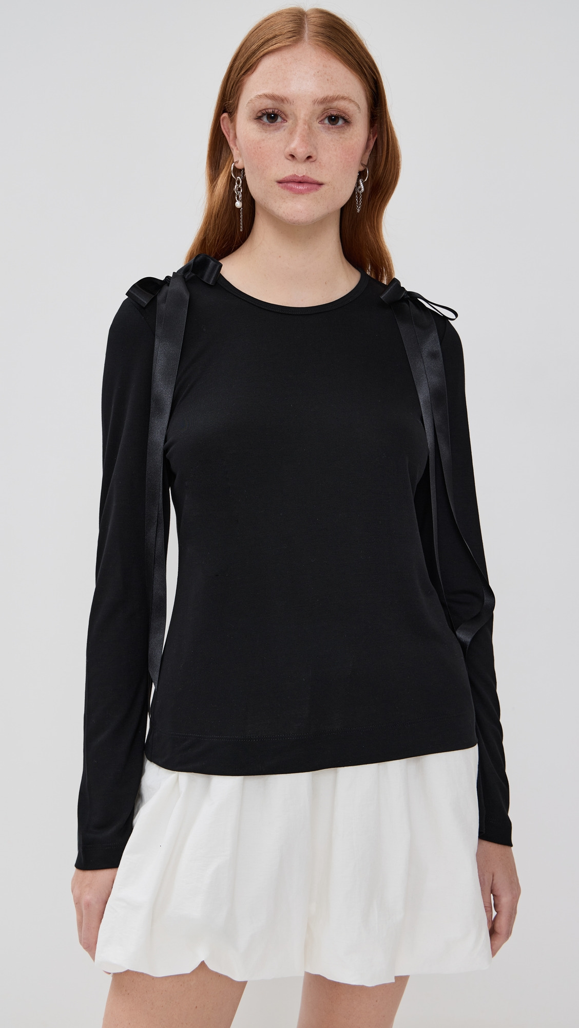 Bow Ribbon Tail Long Sleeve T-Shirt - 6