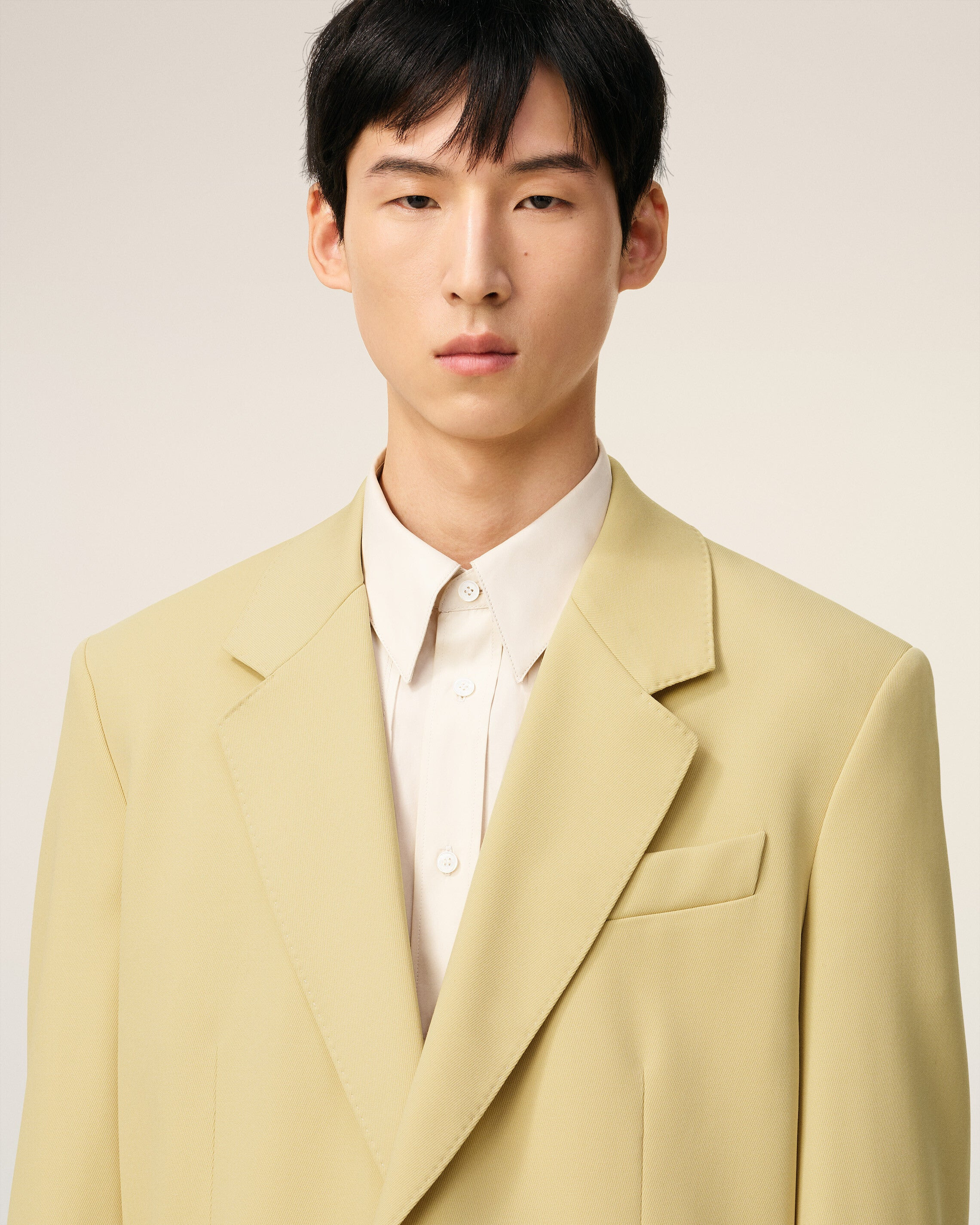 GREEN WOOL LOOSE DOUBLE BREASTED JACKET - 4