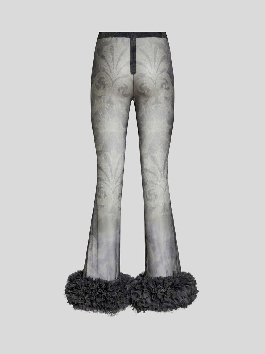 PRINTED SILK TROUSERS WITH RUCHING - 6