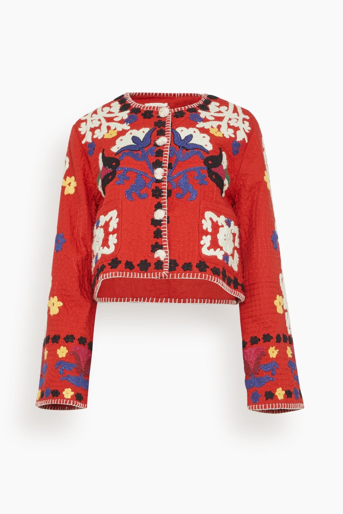 Catrine Applique Jacket in Red - 1