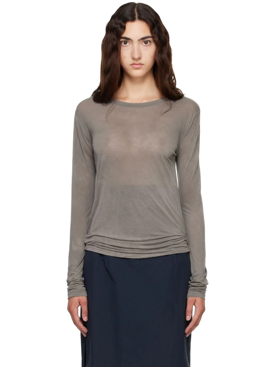 Gray Long Sleeve T-shirt - 1