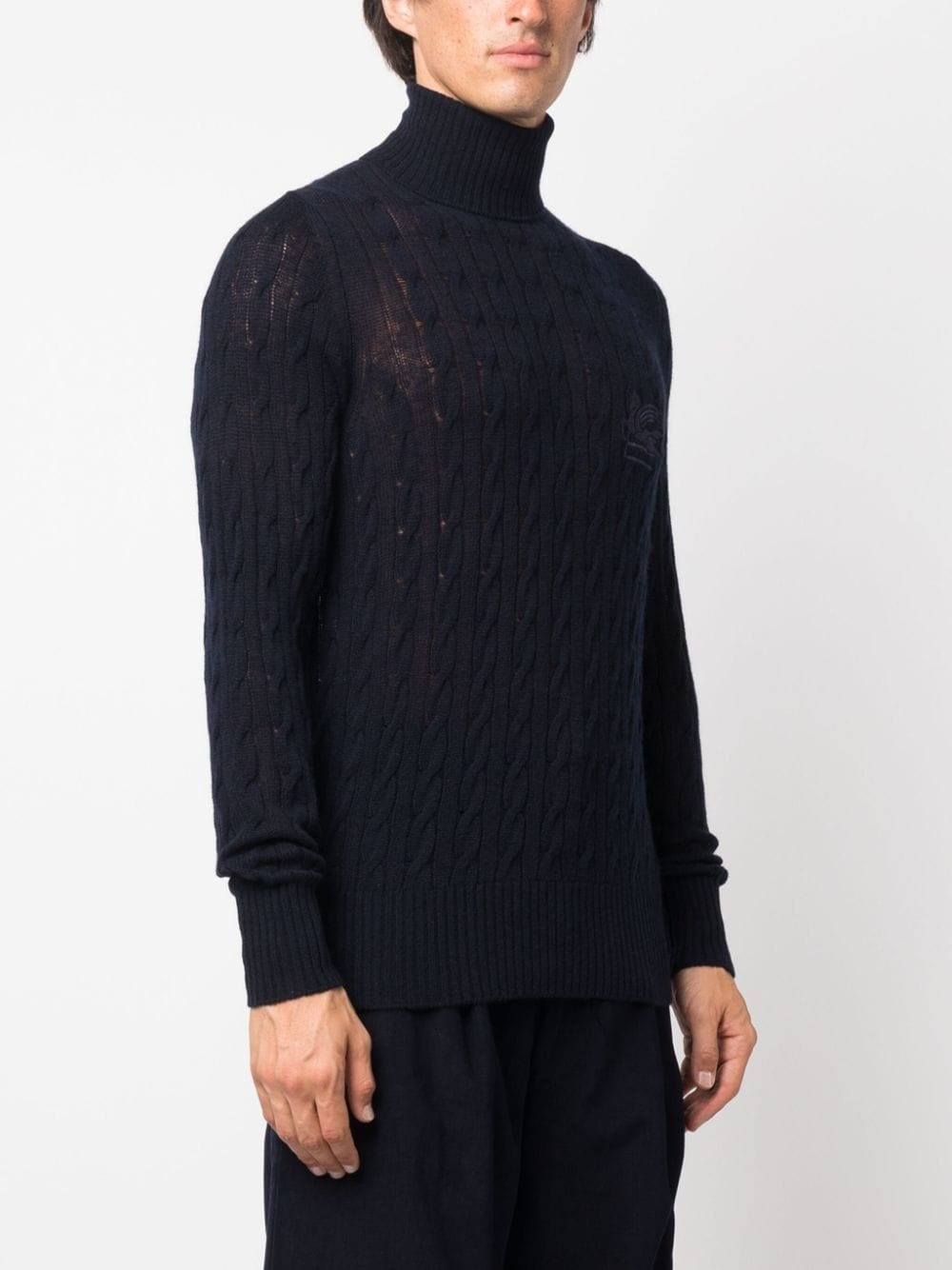 roll-neck cashmere cable-knit jumper - 3