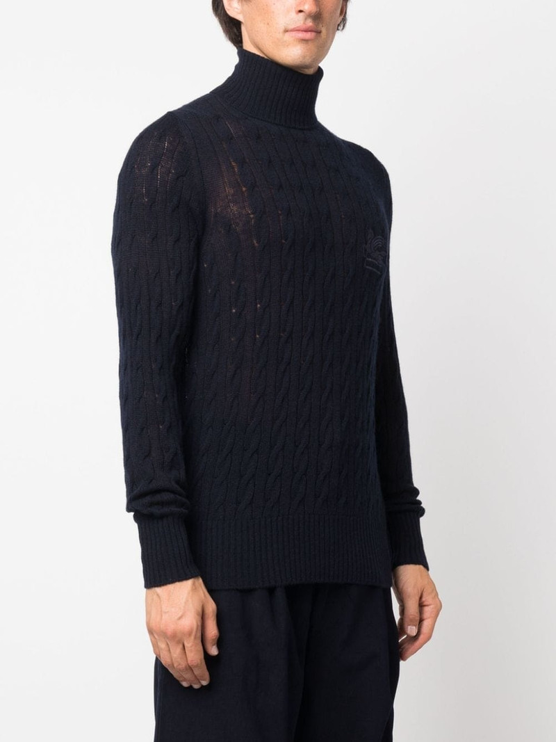 roll-neck cashmere cable-knit jumper 3
