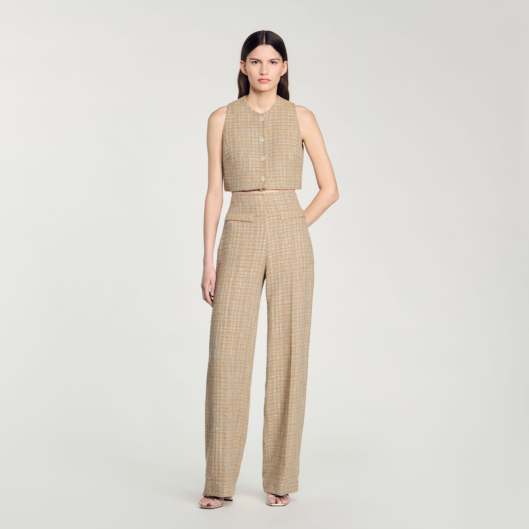STRAIGHT-LEG TWEED TROUSERS - 2