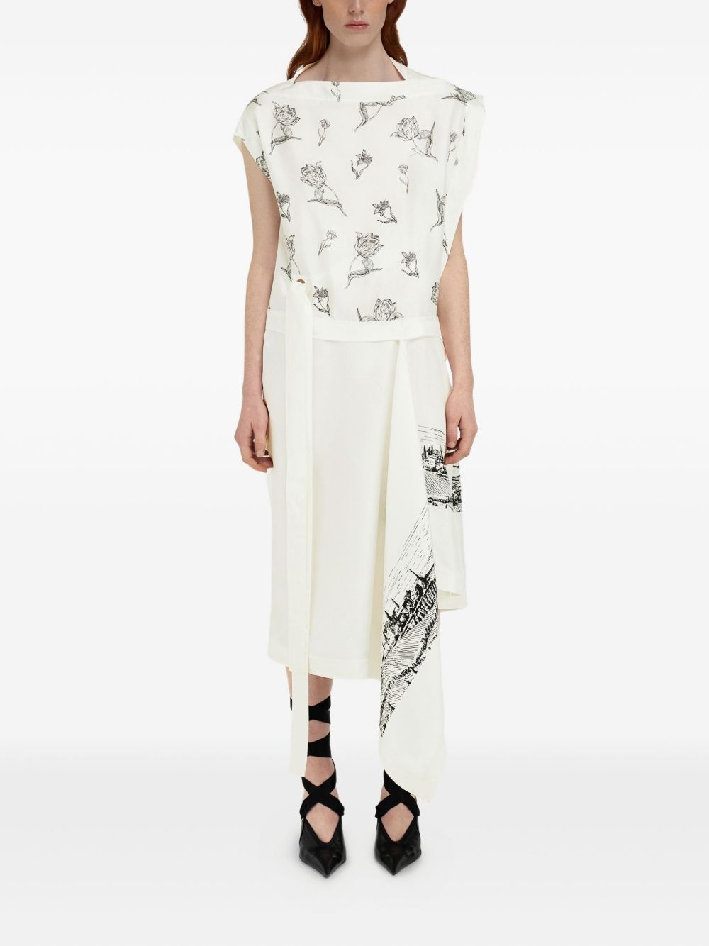 floral-print midi dress - 2