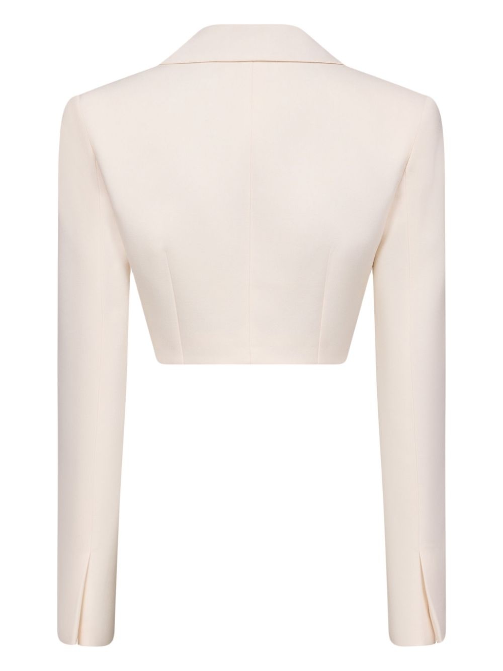 crystal-brooch cropped jacket - 6