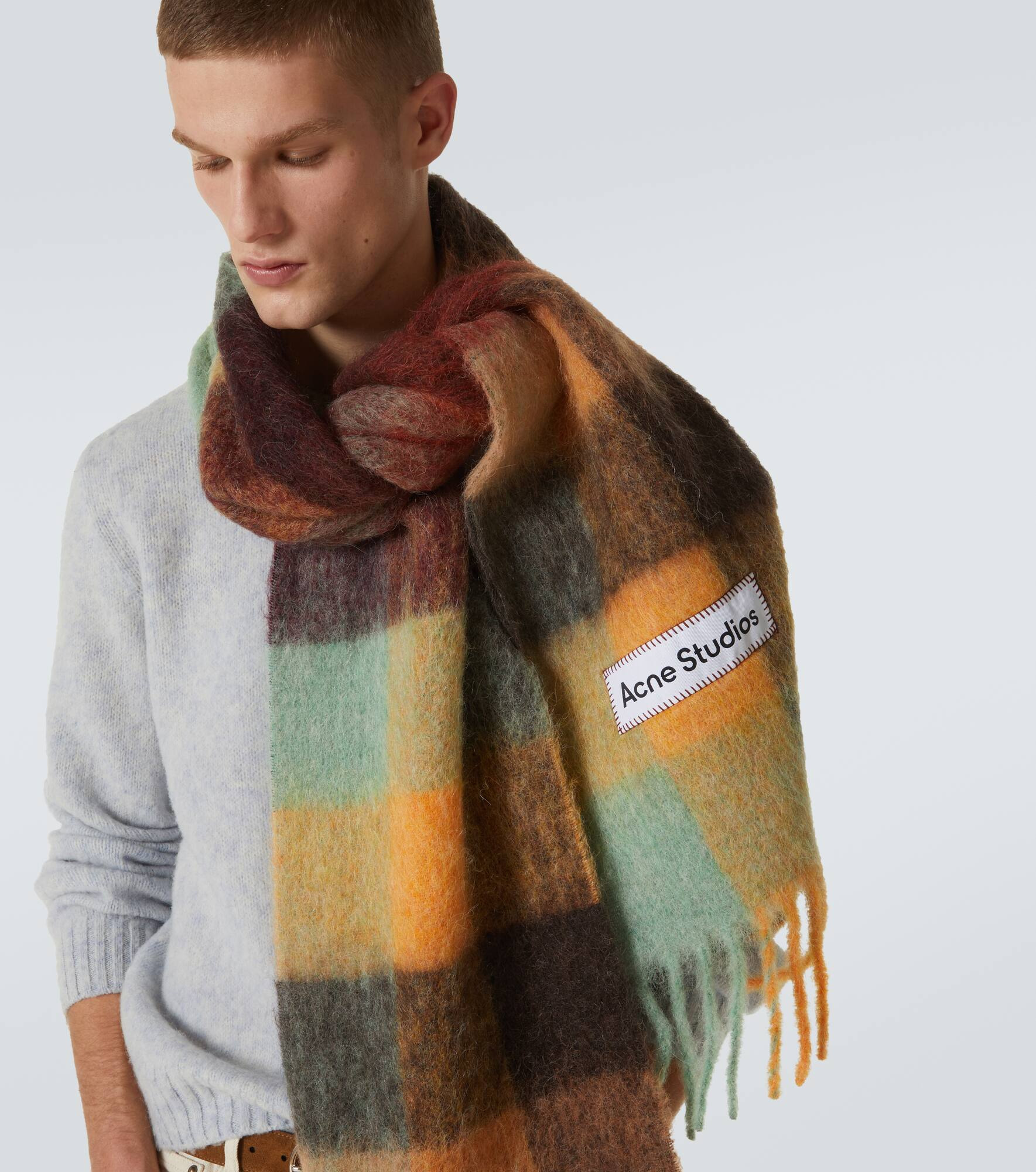 Vally alpaca-blend checked scarf - 3