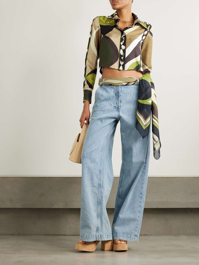 PUCCI Cropped printed silk-twill shirt outlook