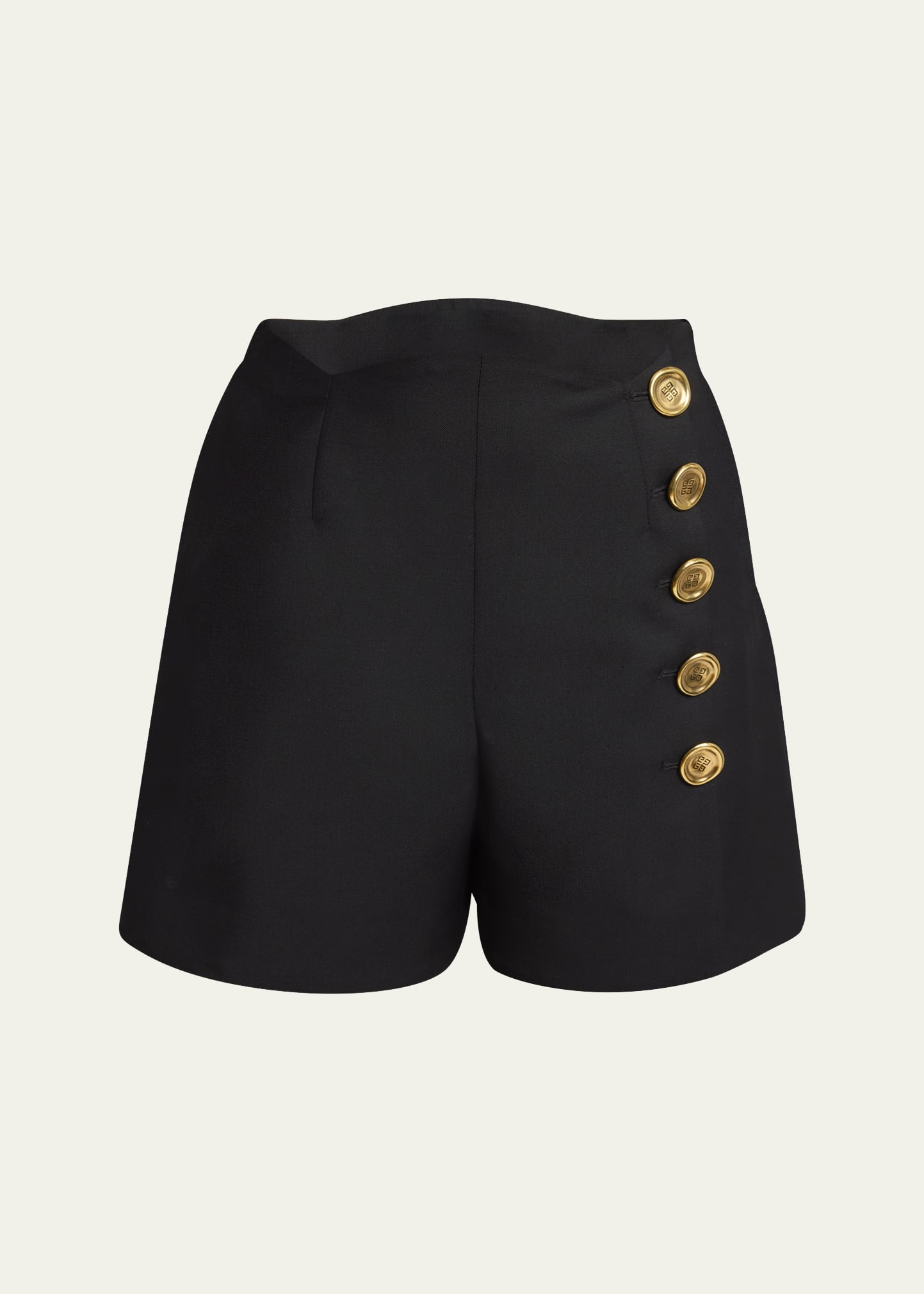 Scalloped Waistband Wool Mohair Sailor Shorts - 1