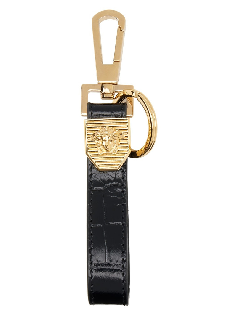 Black Embossing Croco Keychain 1