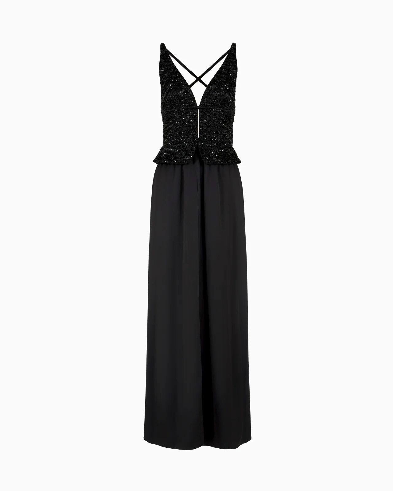 SILK EMBROIDERED 롱 드레스 - 1