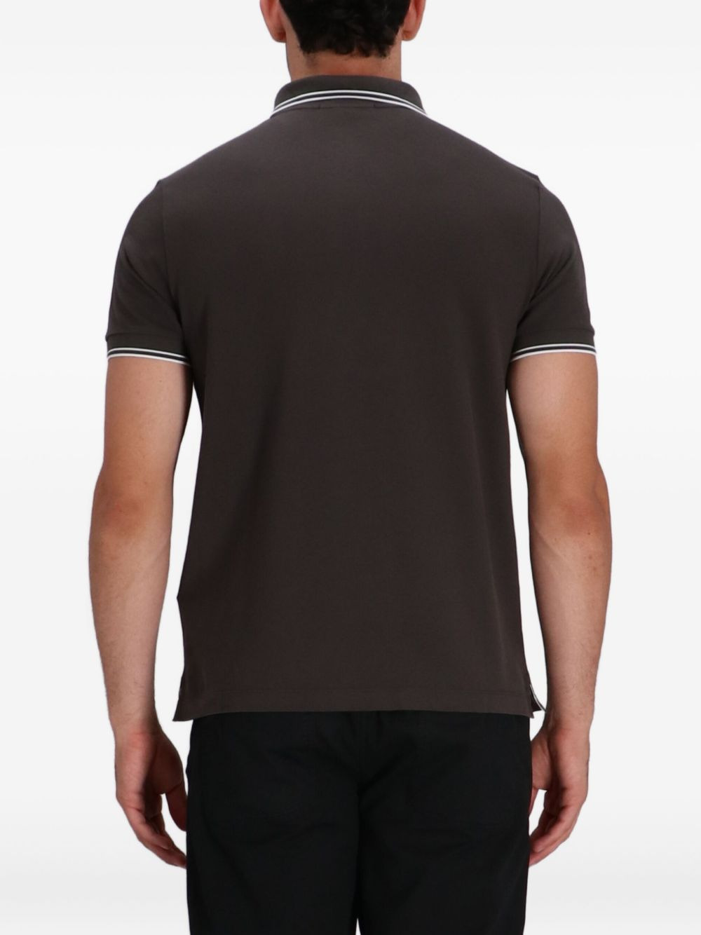 tipped-collar logo polo shirt - 4