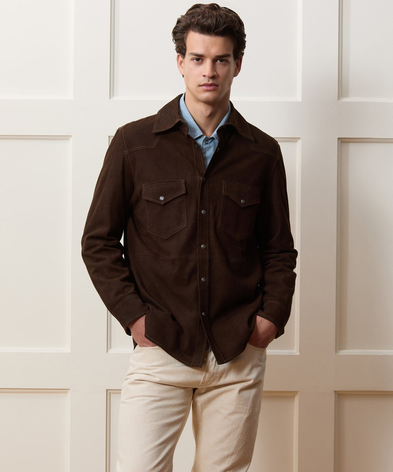 TODD SNYDER Italian Suede Western Shirt Jacket outlook