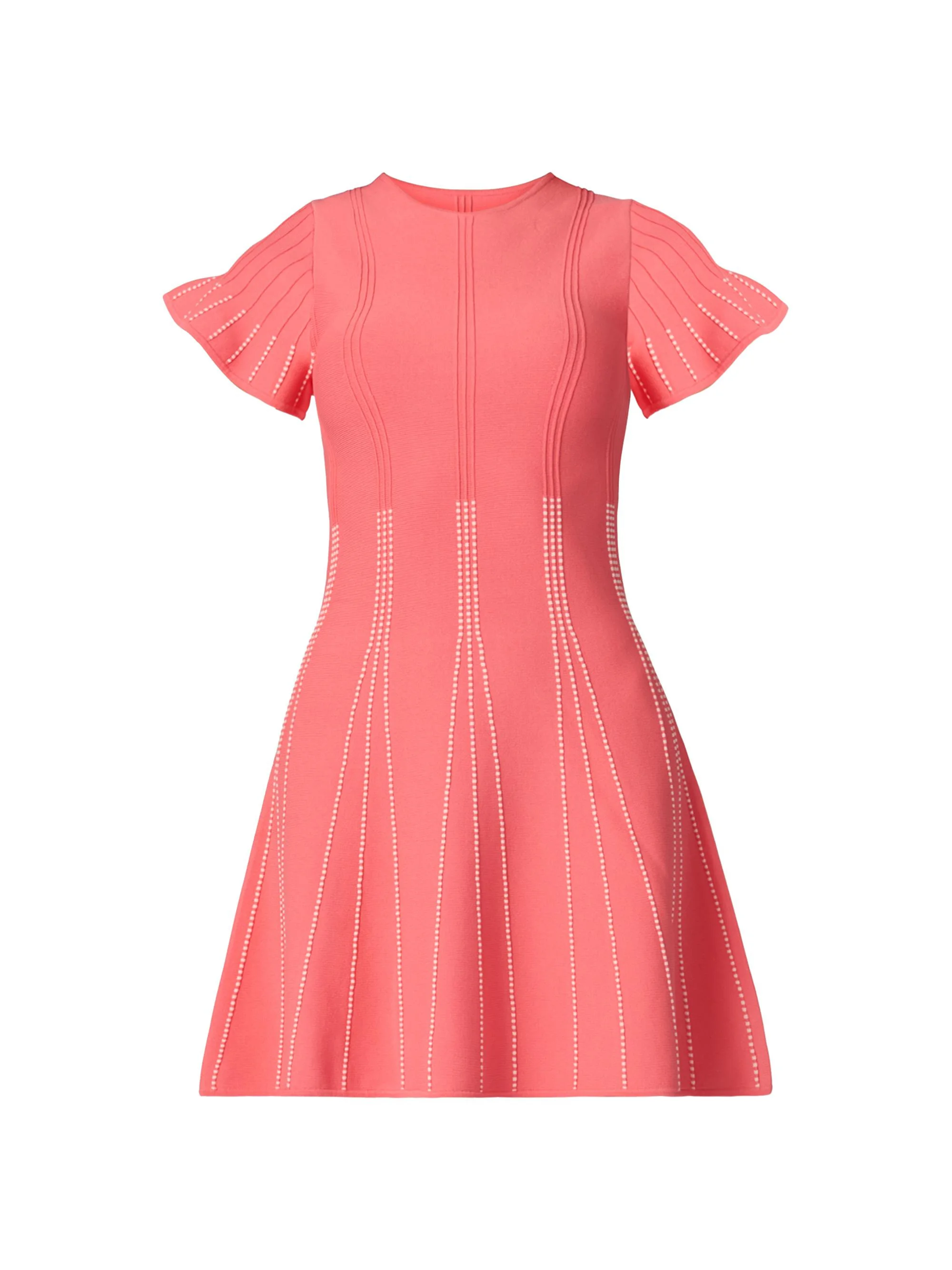 Women's Maddy Rib-Knit A-Line Minidress - Coral White - 1