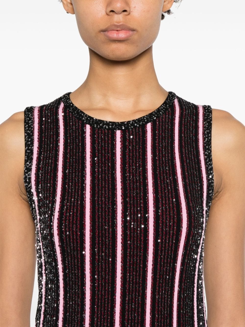 sequined ribbed mini dress - 5