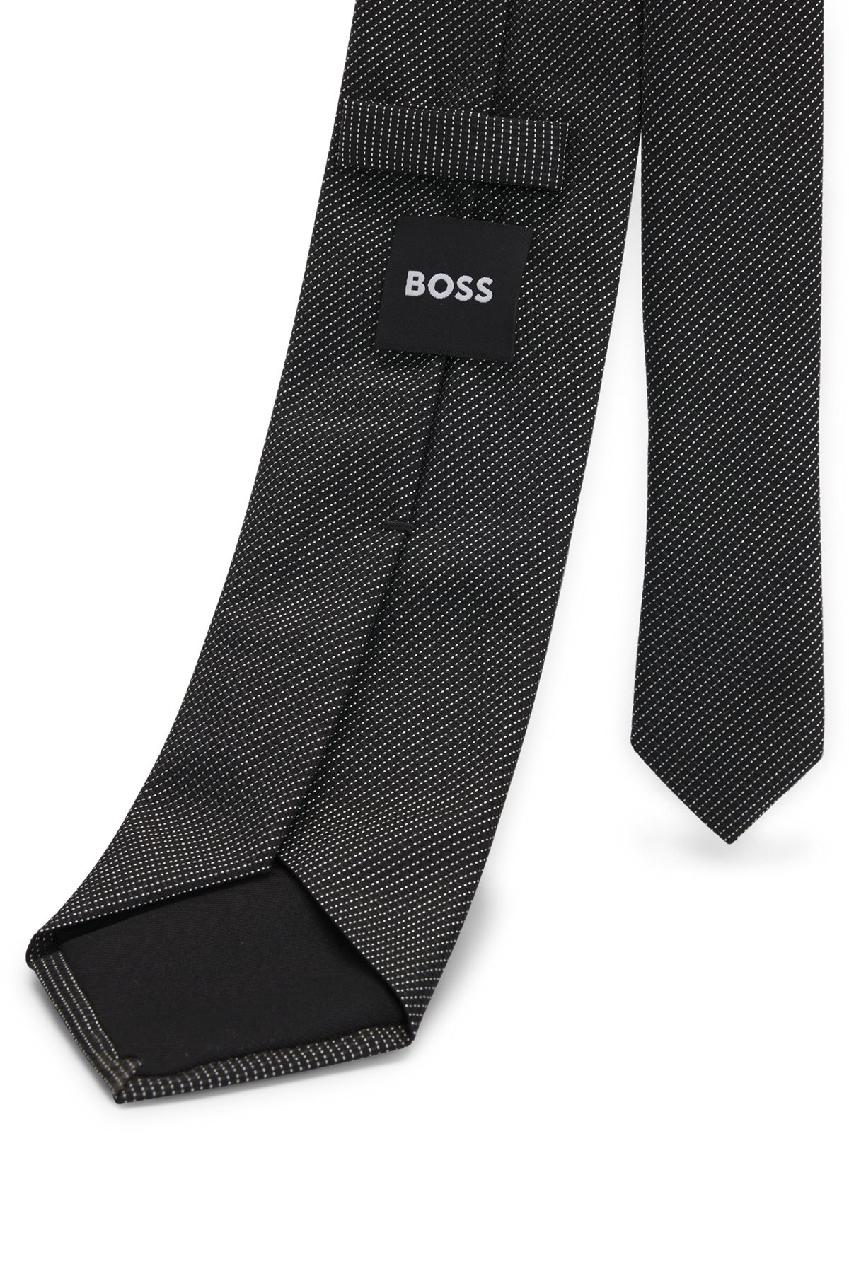 SILK-BLEND TIE IN MICRO-PATTERN JACQUARD - 5
