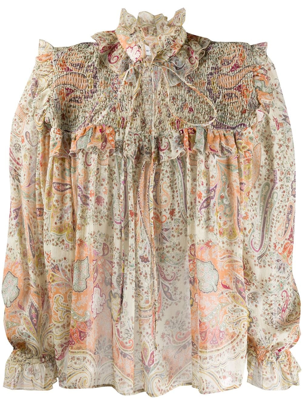 paisley print silk blouse - 1