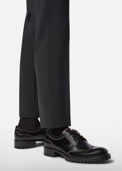 VERSACE Greca Leather Lace-Up Shoes outlook