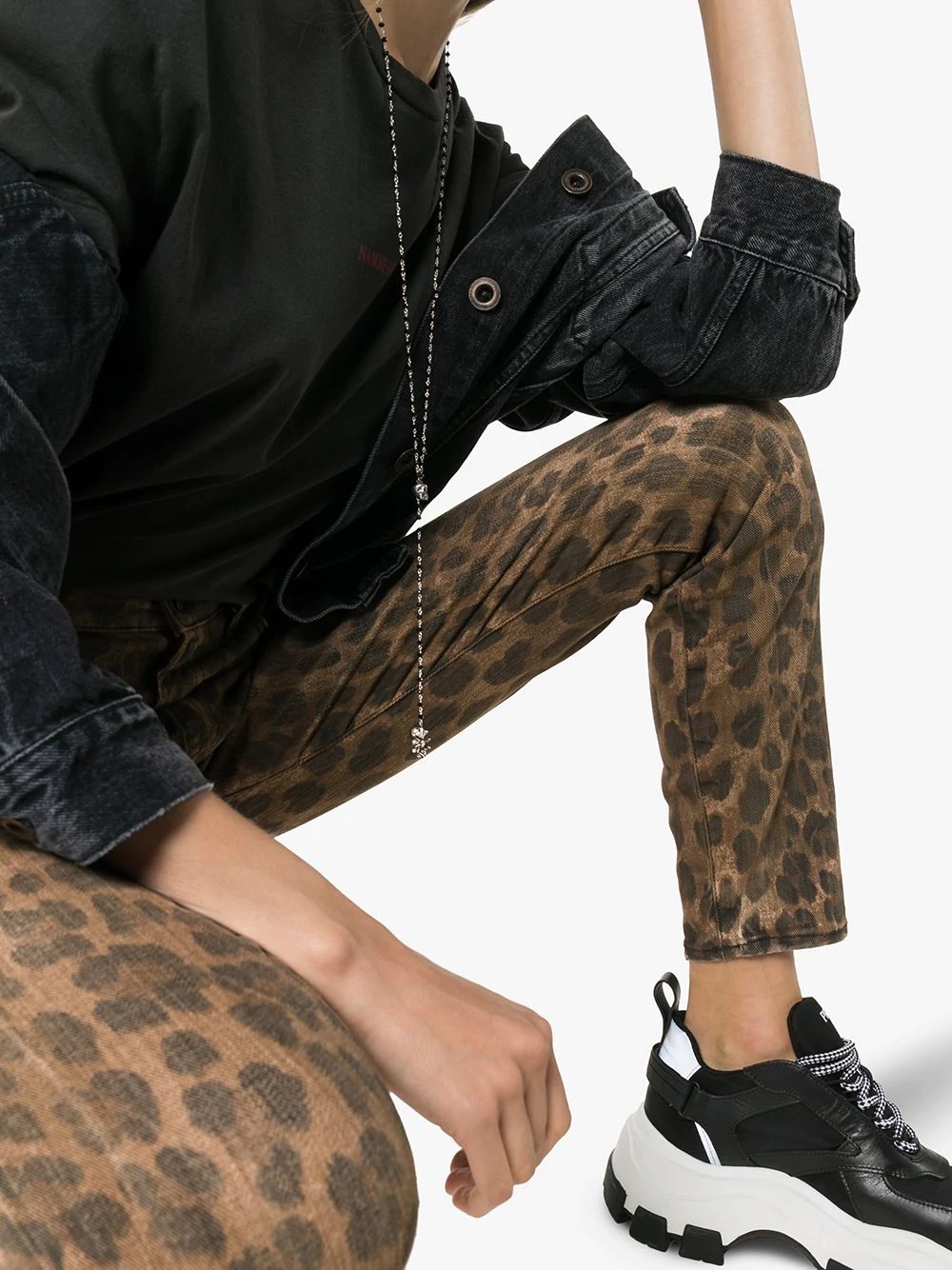 leopard-print skinny jeans - 5