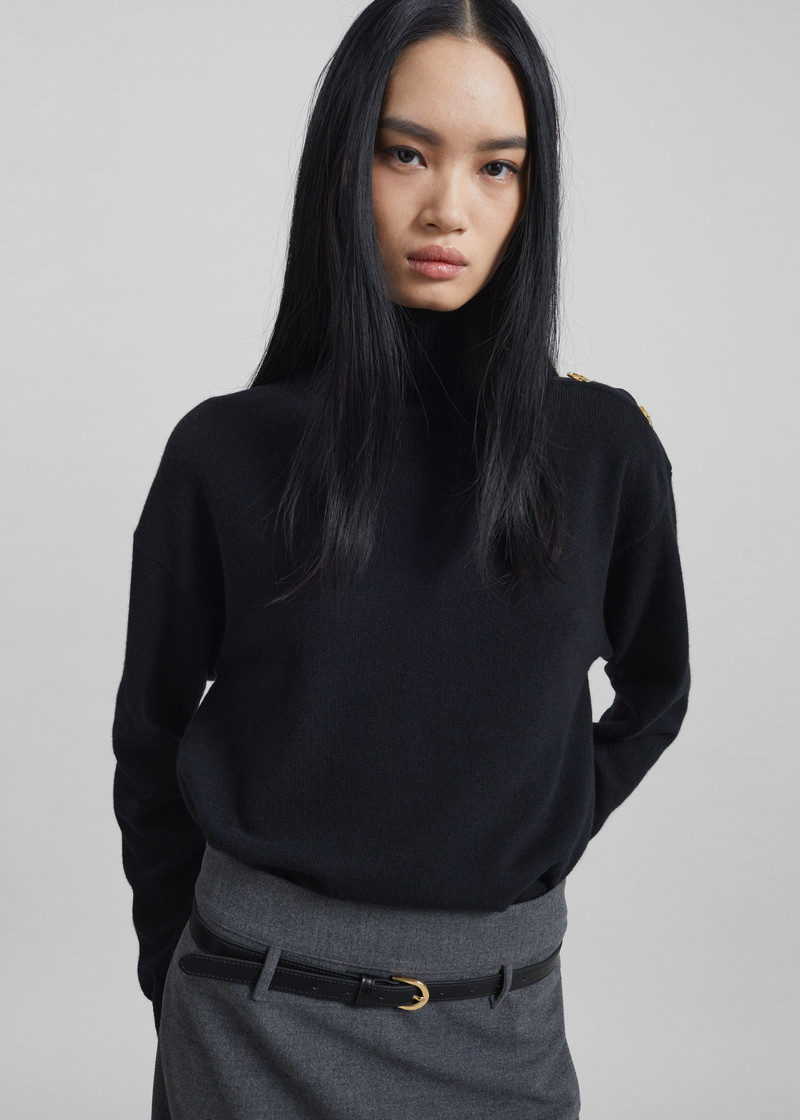 By Malene Birger Vanille Wool Sweater - Black 6