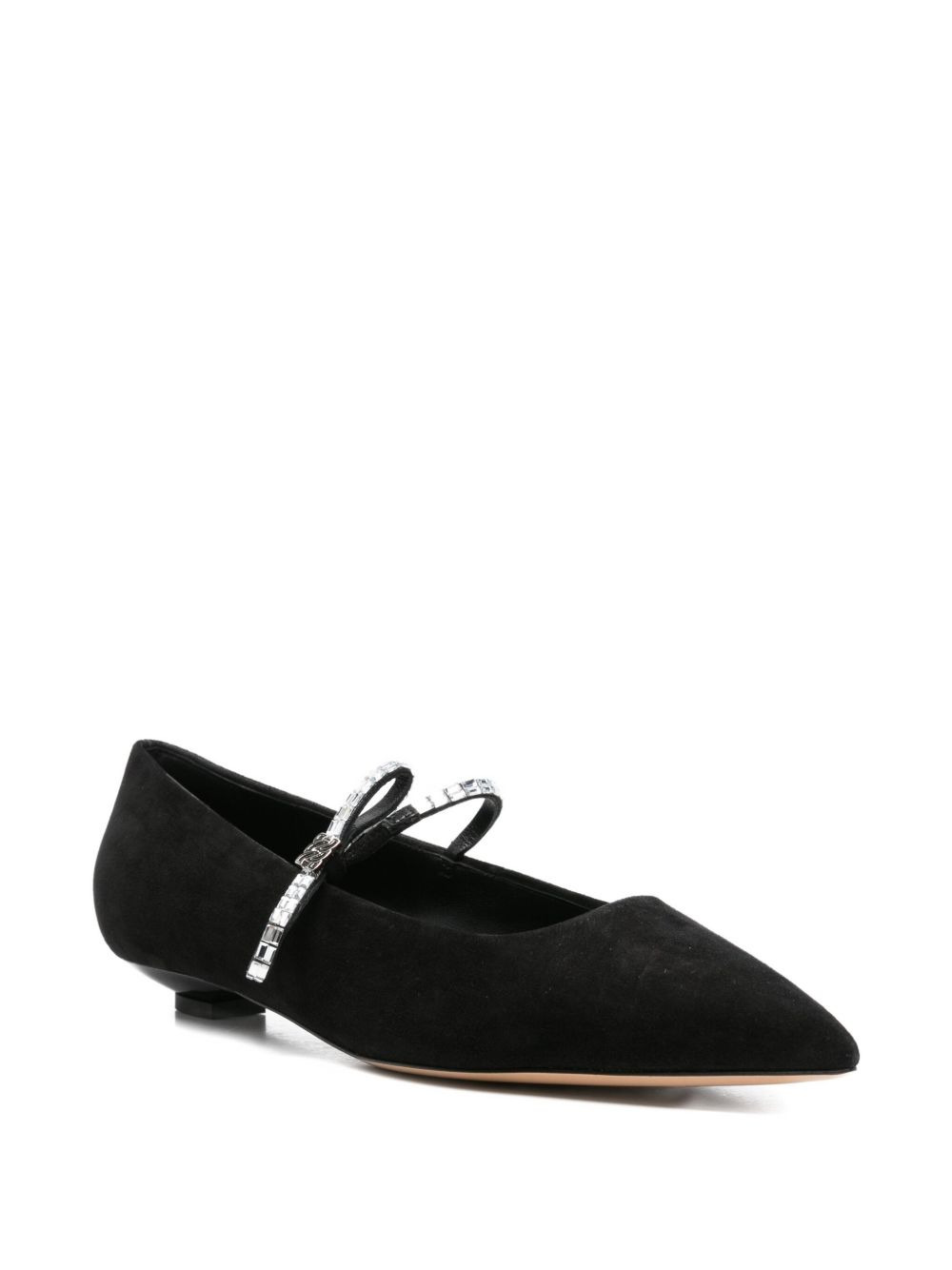 embellished pointed-toe flat pumps - 2
