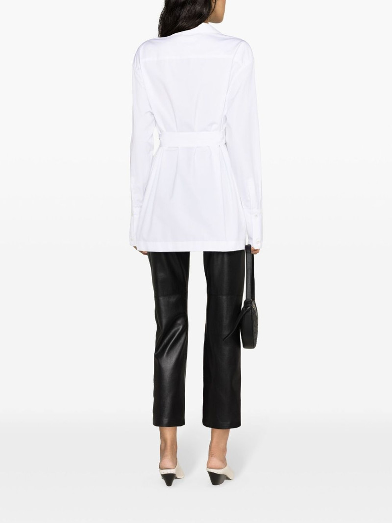 wrap-design cotton shirt jacket 4