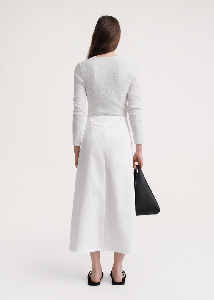 Tie-Waist cotton skirt white - 4
