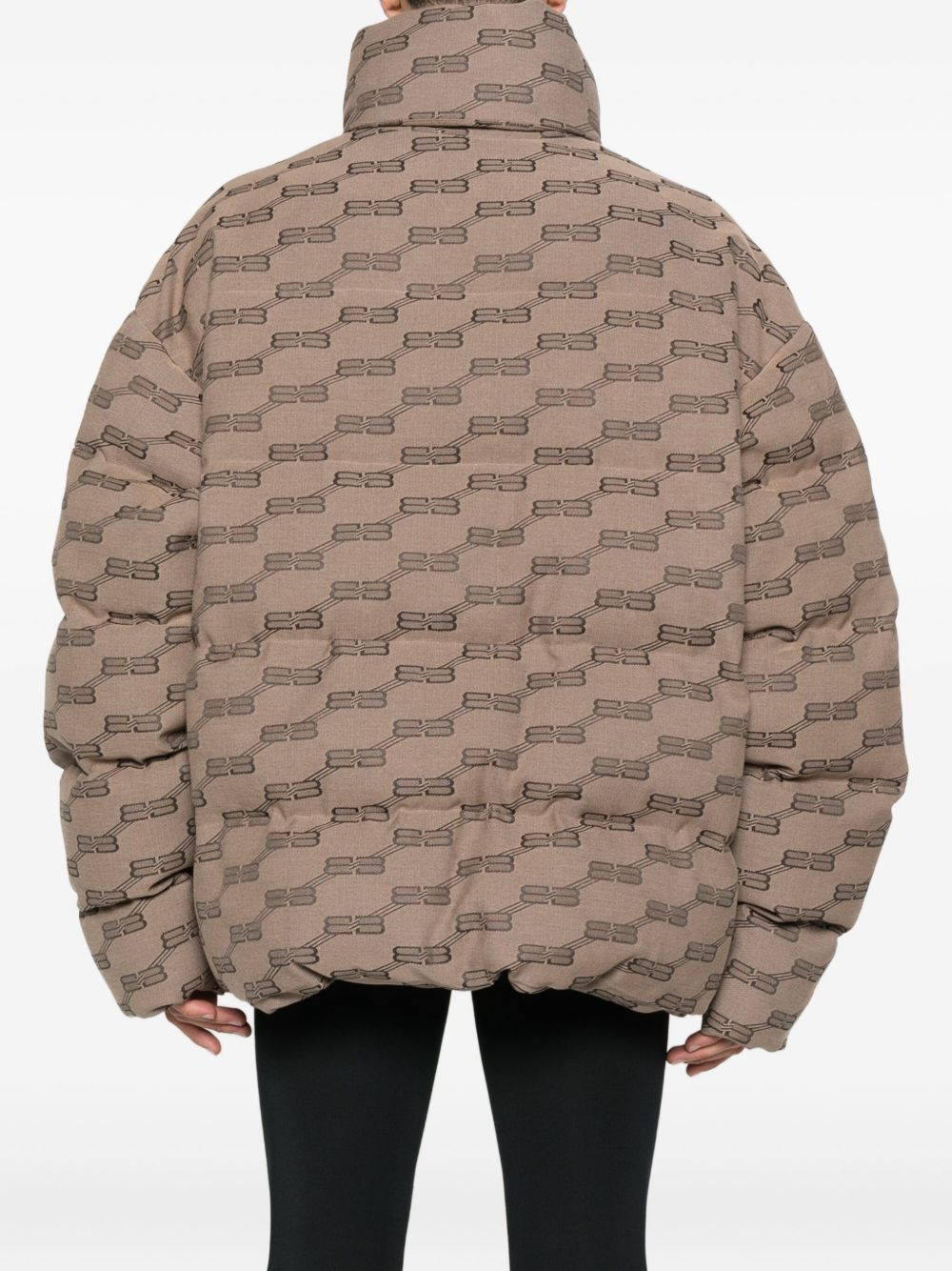 logo-pattern quilted  padded jacket - 4
