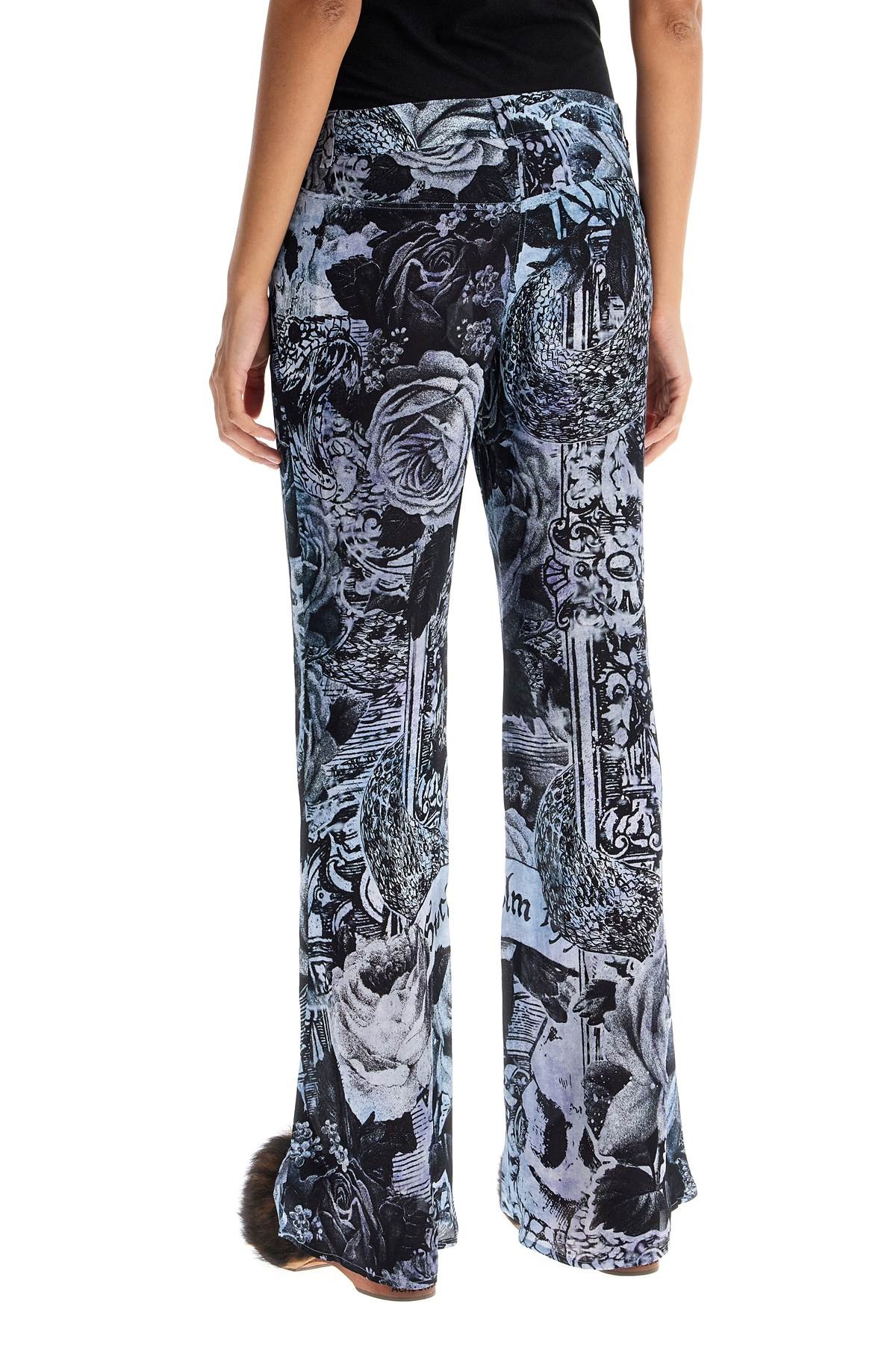 PRINTED CREPE FLARED PANTS - 4