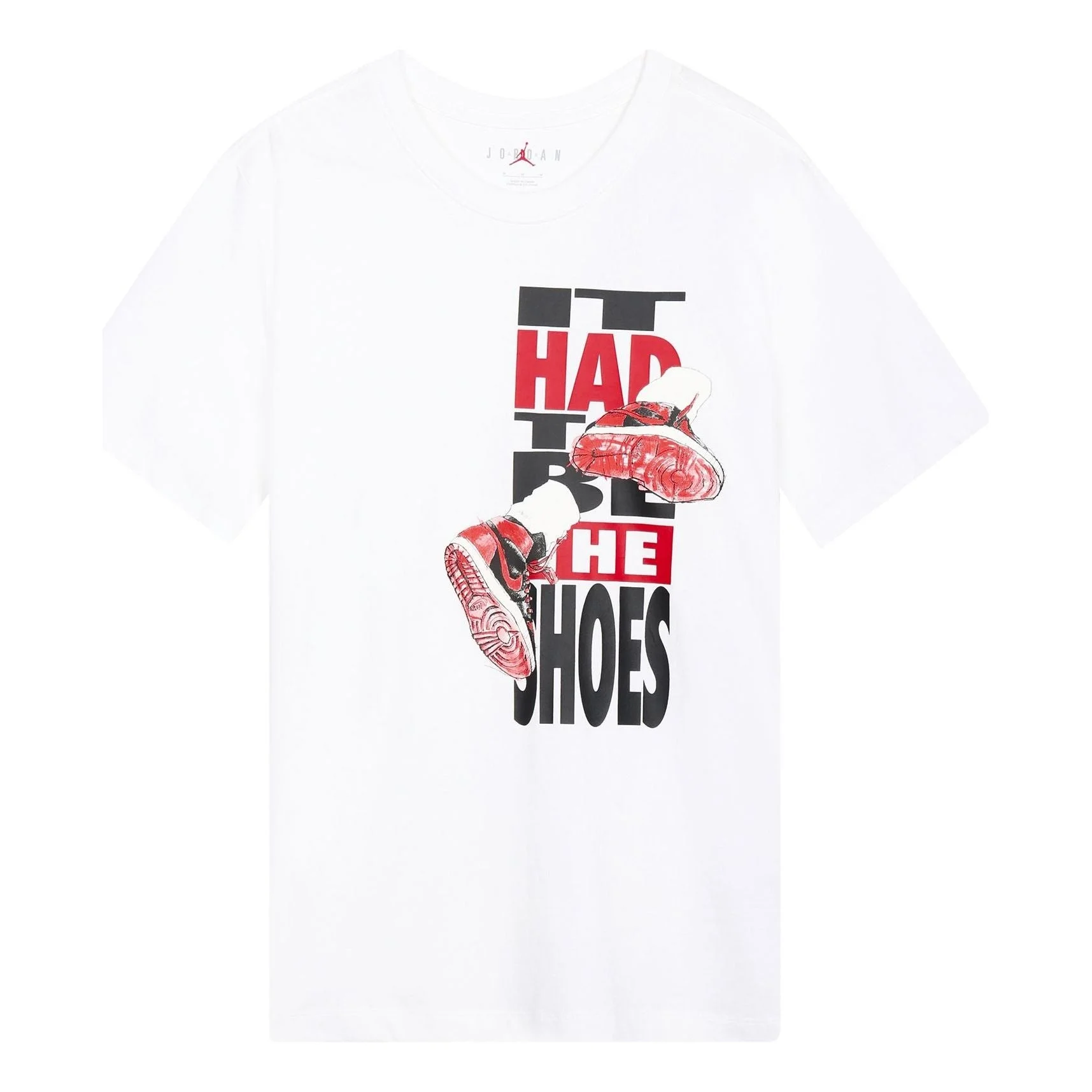 Men's Air Jordan The Shoes Printing Sports Round Neck Short Sleeve White T-Shirt DH8954-100 - 1
