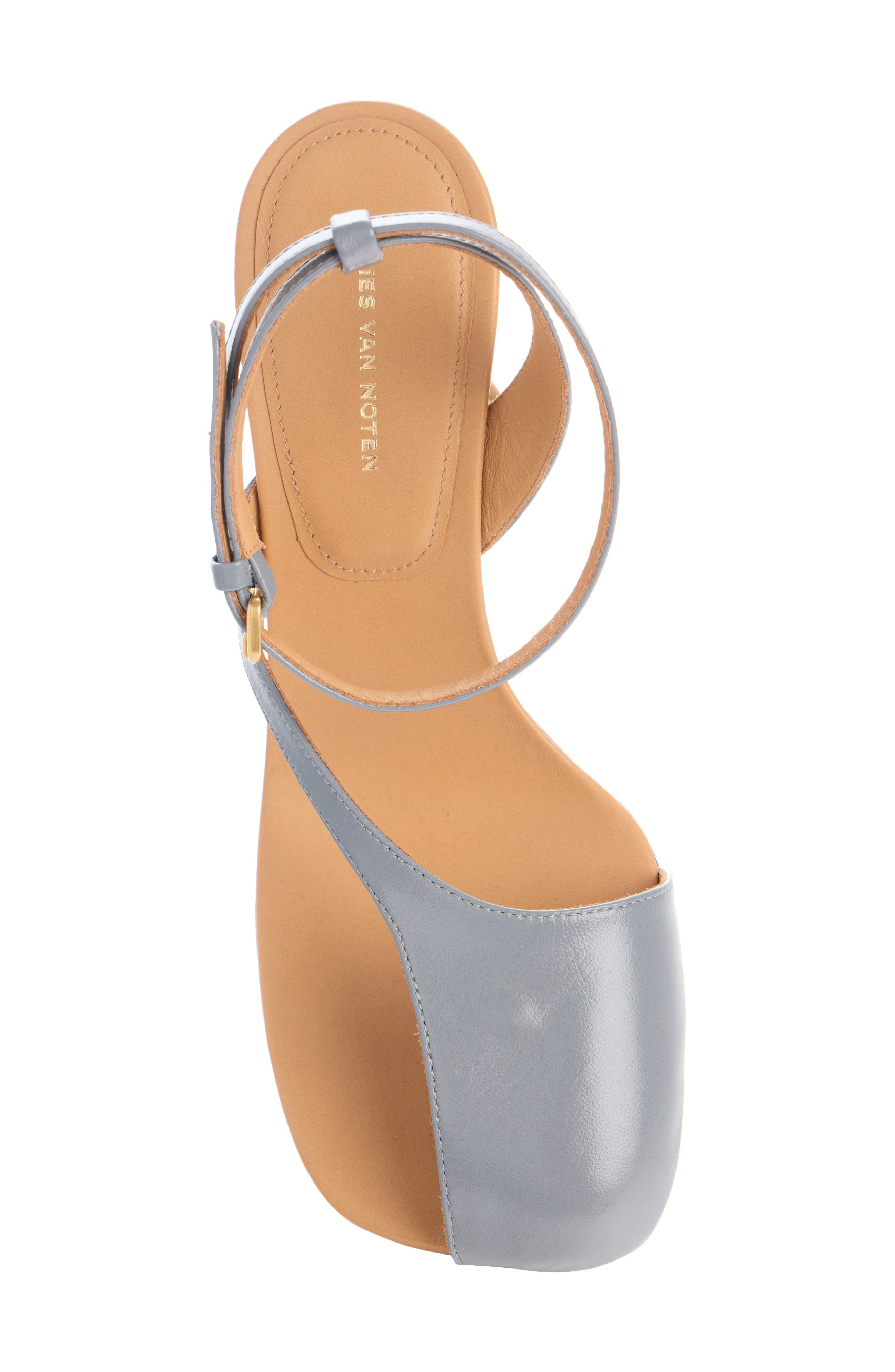 Dries Van Noten Dented Wedge Ankle Strap Sandal in Grey 802 at Nordstrom - 4