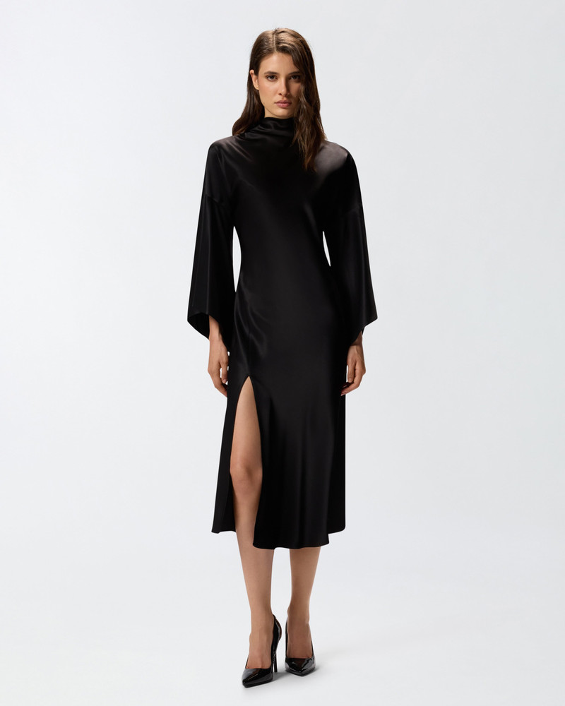 LONG, FLUID SATIN DRESS 3