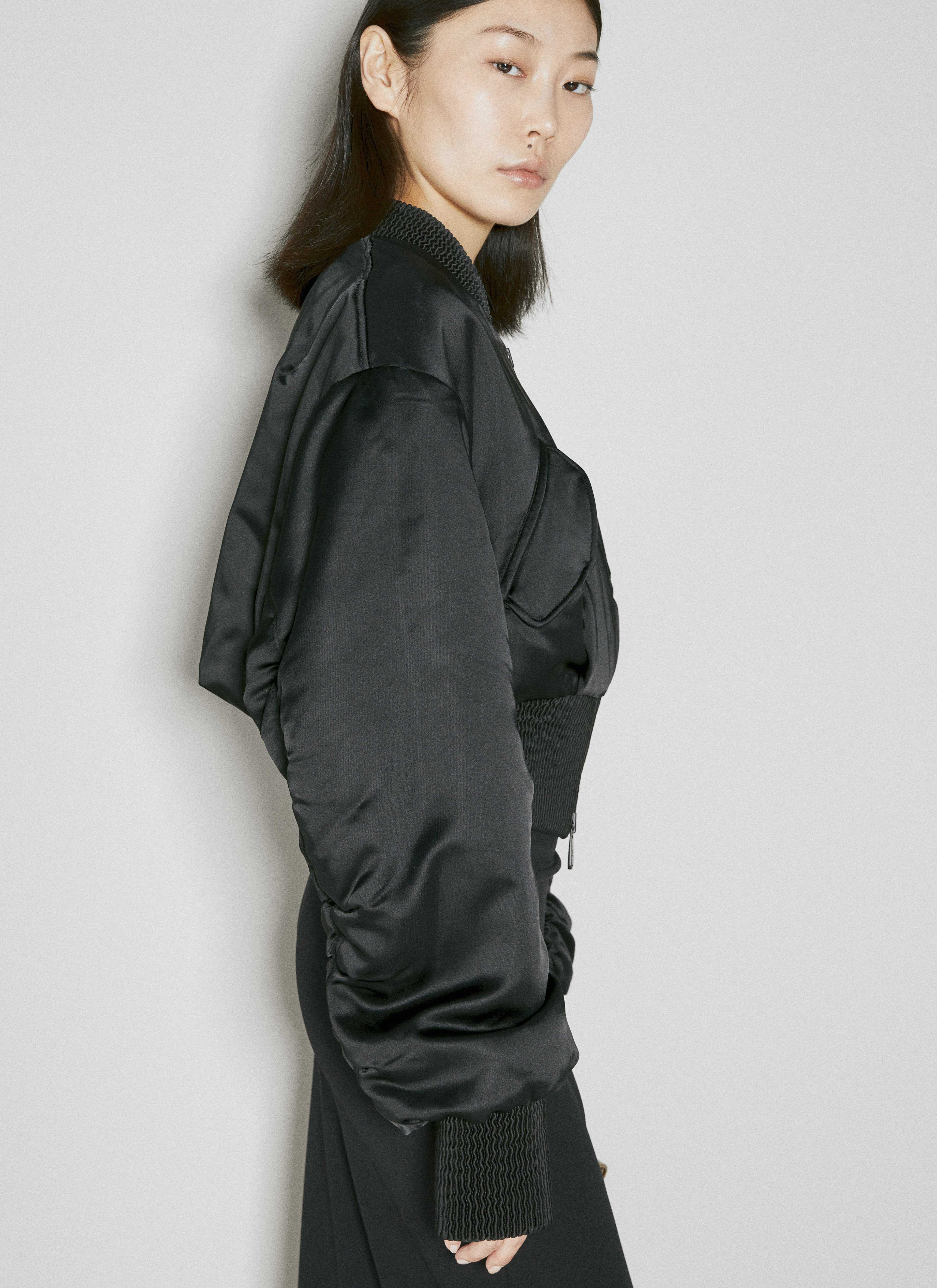 Dolce & Gabbana Women Short Duchesse Bomber Jacket - 2