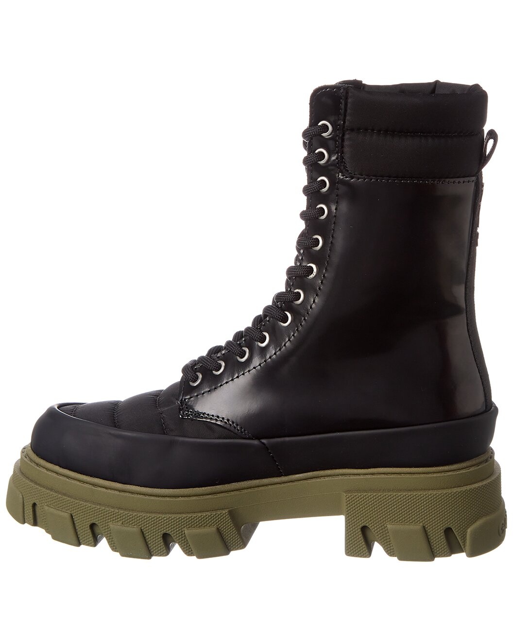 GANNI Quilted Nylon & Leather Combat Boot - 2