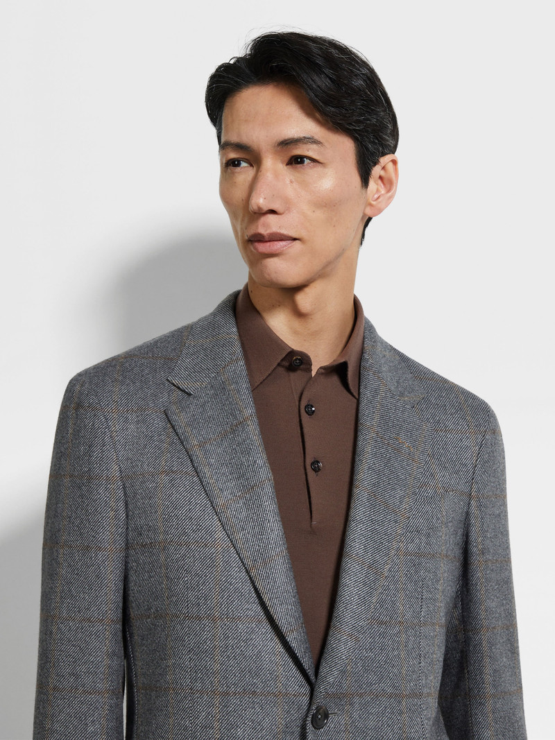 GREY AND LIGHT TAUPE OASI CASHMERE JACKET 3