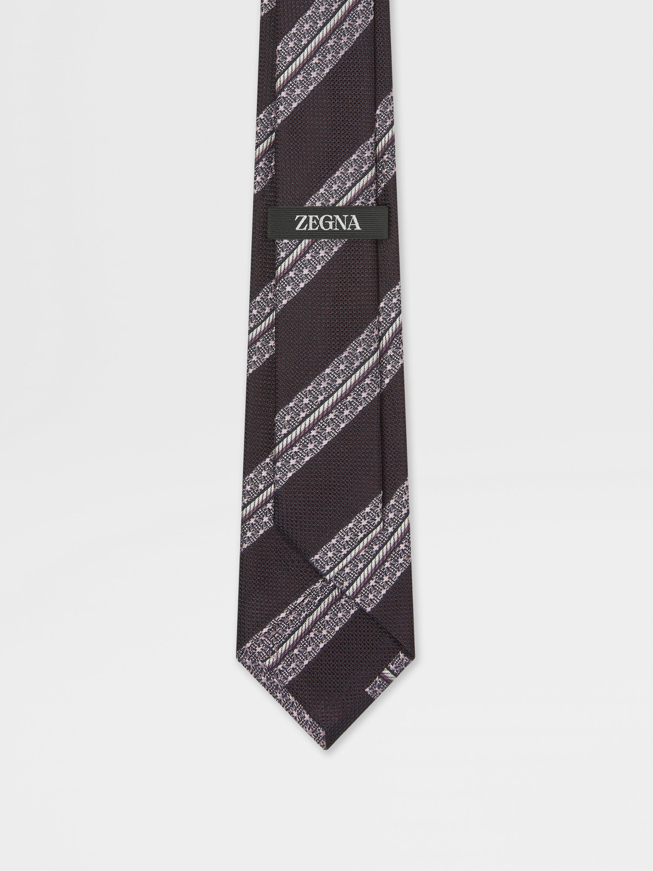 BURGUNDY SILK TIE - 3