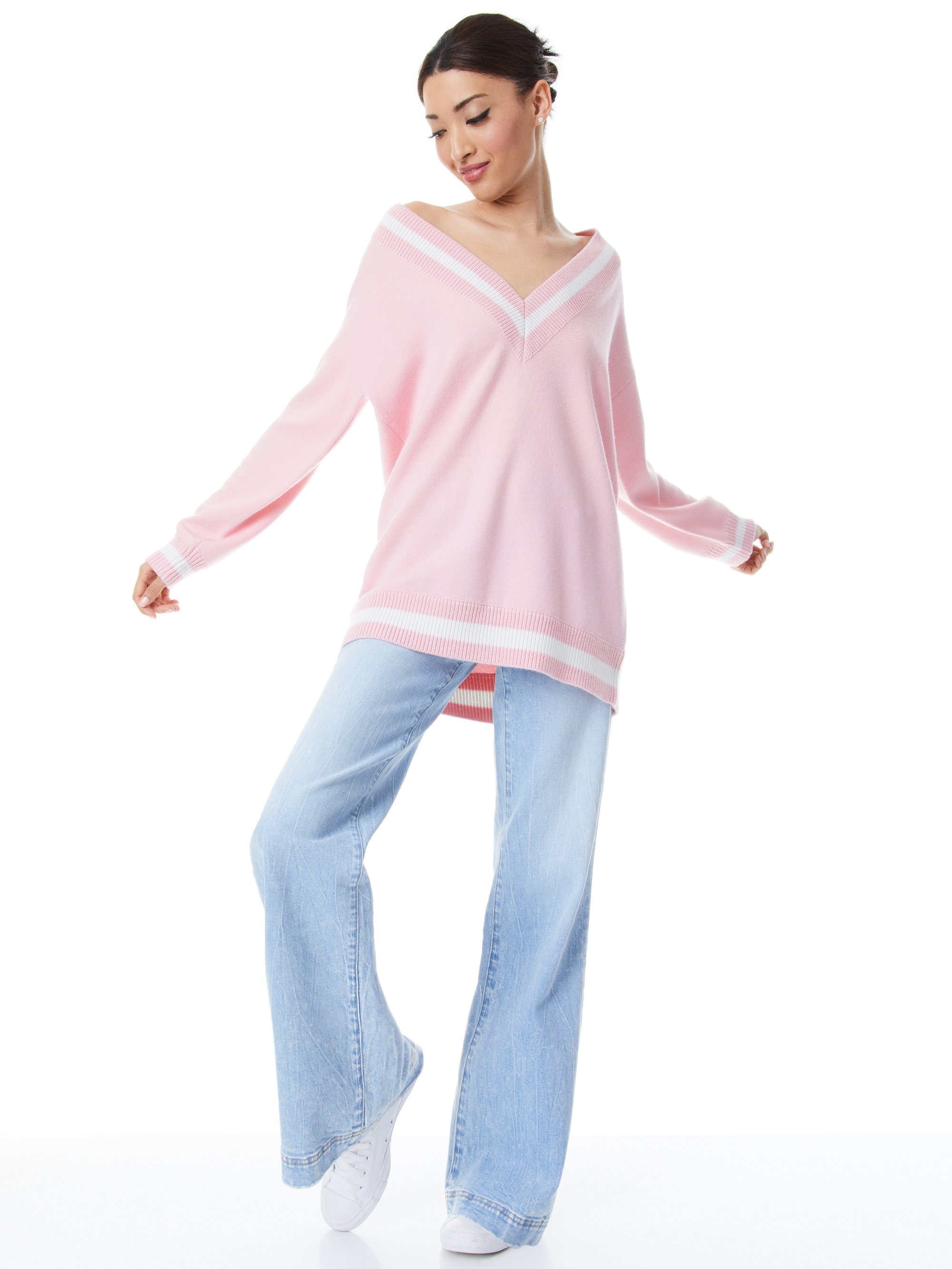 CLEMENT V-NECK VARISTY STRIPE PULLOVER - 6