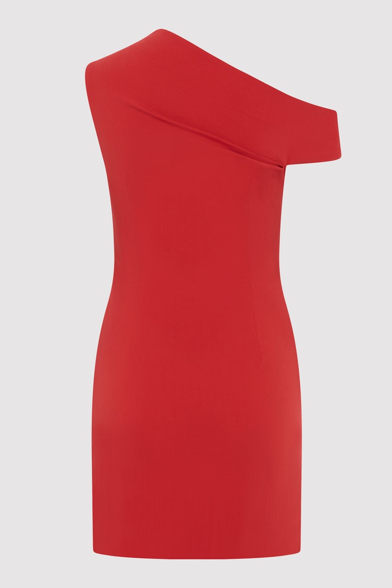 Soft Sculptural Mini Dress - Rosso - 8