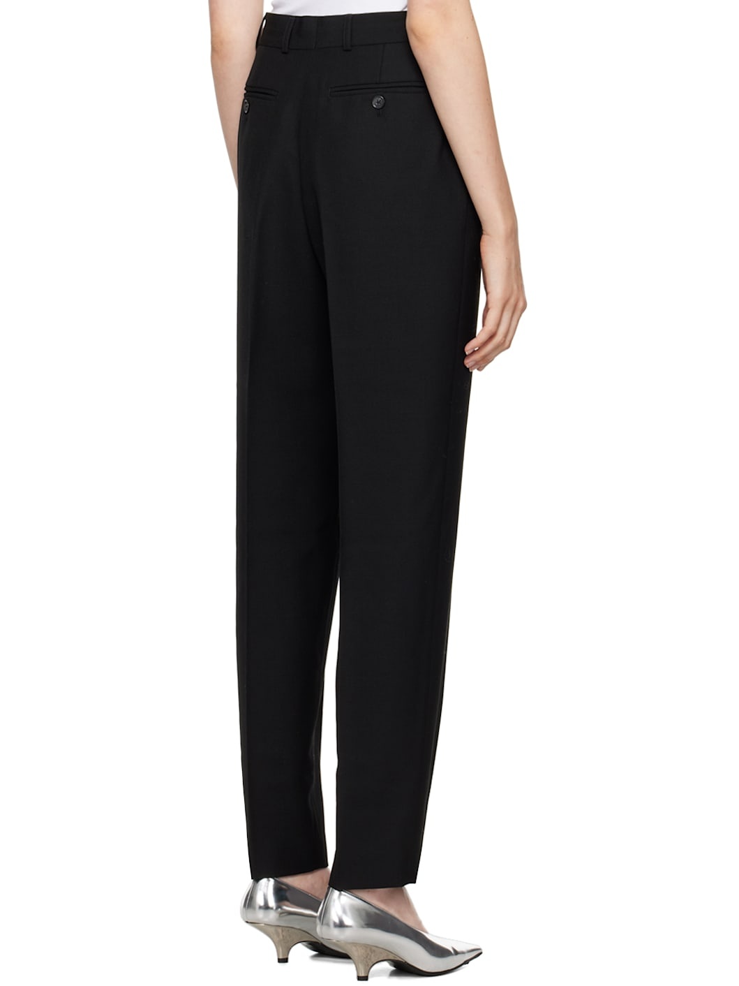 Black Low-Waist Tailored Trousers - 3